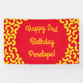 Macとチーズキッド1st誕生日パーティーマカロニ 横断幕 (横)