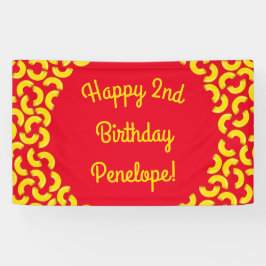 Macとチーズキッド1st誕生日パーティーマカロニ 横断幕