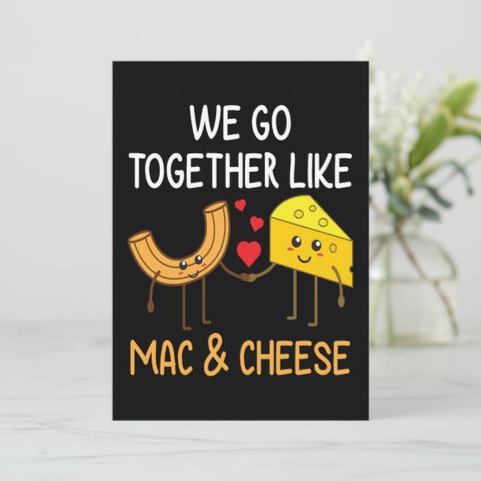 Macとチーズギフト彼の彼女の食べ物の恋人バレンタイン 招待状 (スタンド正面)