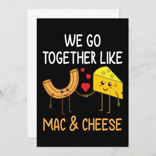 Macとチーズギフト彼の彼女の食べ物の恋人バレンタイン 招待状 (正面/裏面)