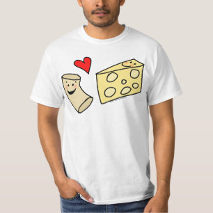 Macのハートのチーズ、おもしろいマカロニ + チーズワイシャツ tシャツ