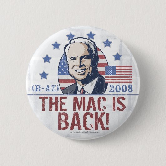 Macはボタンもどって来ます 缶バッジ (正面)