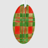 MACグレガータータンチェックアクリルオーバルオーナメント オーナメント (正面)