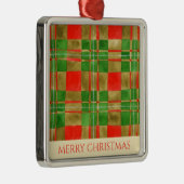 MACグレガータータンチェックプレミアムスクエアオーナメント+文字 メタルオーナメント (右)