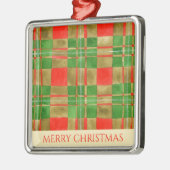 MACグレガータータンチェックプレミアムスクエアオーナメント+文字 メタルオーナメント (左)