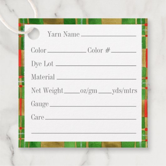 MACグレガータータンチェック2"スクエアヤーンラベル フェイバータグ (正面)