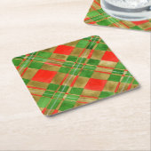 MACグレゴールタータンチェックダイヤモンド紙コースター ペーパーコースター (アングル)