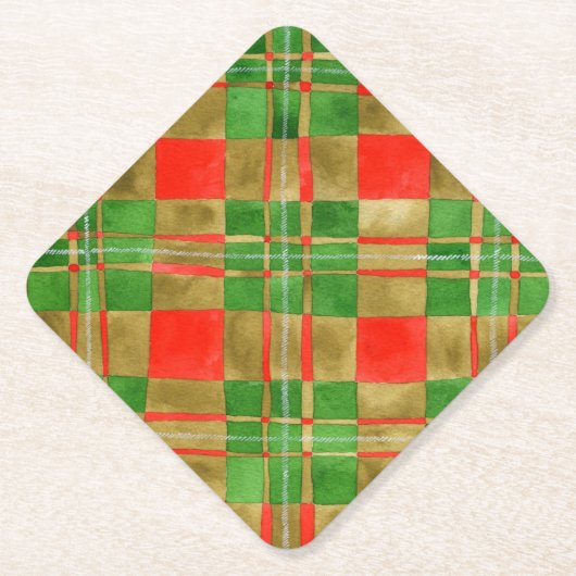 MACグレゴールタータンチェックダイヤモンド紙コースター ペーパーコースター (正面)