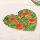 MACグレゴールタータンチェックハート紙コースター ペーパーコースター (アングル)