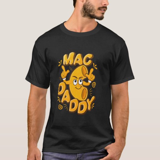 MacダディおもしろいMacNチーズ Tシャツ (正面)