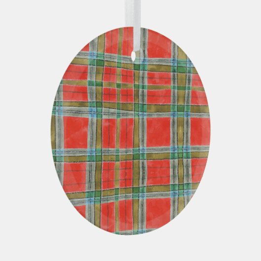 MACベインタータンチェックグラスサークルオーナメント ガラスオーナメント (正面右)