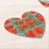 MACベインタータンチェックハート紙コースター ペーパーコースター (アングル)