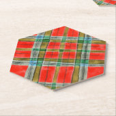 MACベインタータンチェックポインティ六角紙コースター ペーパーコースター (アングル)