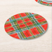 MACベインタータンチェックラウンド紙コースター ラウンドペーパーコースター (アングル)