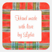 MACベインタータンチェック3"スクエア"ハンドメイド"ステッカー スクエアシール (正面)