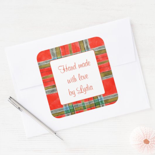 MACベインタータンチェック3"スクエア"ハンドメイド"ステッカー スクエアシール (封筒)