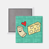 Macラブチーズおもしろいかわいいマカロニ+チーズ マグネット (正面/裏面)