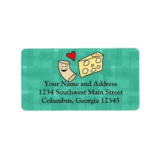 Macラブチーズおもしろいかわいいマカロニ+チーズ ラベル (正面)