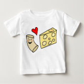 Mac愛チーズ、おもしろいでかわいいマカロニ + チーズ ベビーTシャツ (正面)
