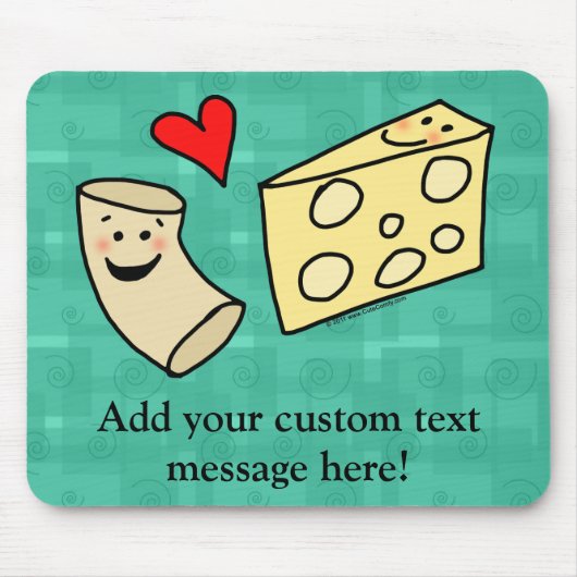Mac愛チーズ、おもしろいでかわいいマカロニ + チーズ マウスパッド (正面)