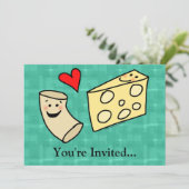 Mac愛チーズ、おもしろいでかわいいマカロニ + チーズ 招待状 (スタンド正面)