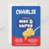Mac&スリーマカロニとチーズの第3の誕生日パーティー 招待状 (正面)
