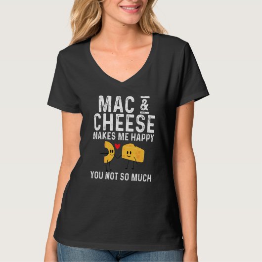 Mac&チーズデザイン女子男性へパスタ食品 Tシャツ (正面)