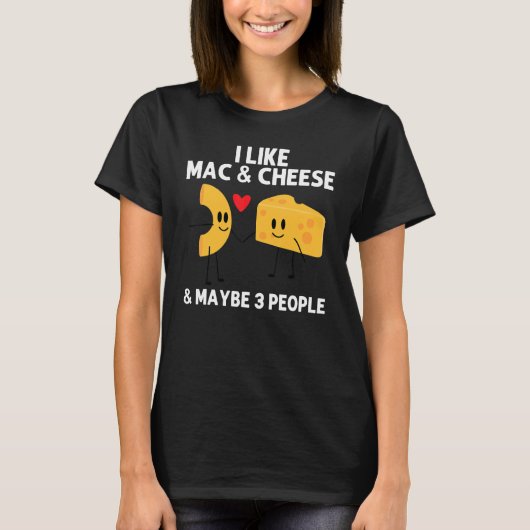 Mac&チーズデザイン女子男性へパスタ食品 Tシャツ (正面)