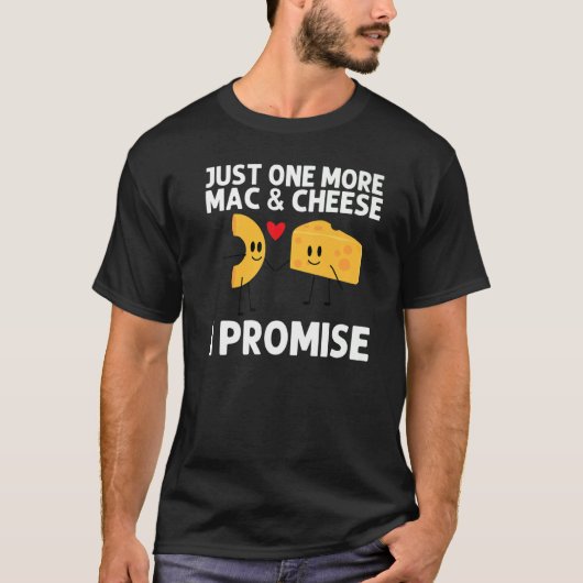 Mac&チーズデザイン女子男性へパスタ食品 Tシャツ (正面)
