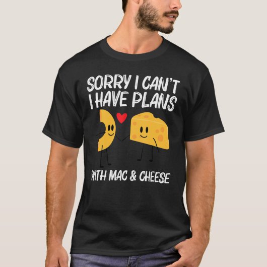 Mac&チーズデザイン女子男性へパスタ食品 Tシャツ (正面)