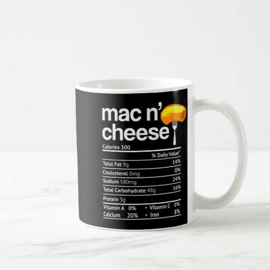 Mac And Cheese Nutrition Funny Thanksgiving Mac N' コーヒーマグカップ (右)