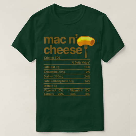 'Mac and Cheese Nutrition Funny Thanksgiving 'Mac Tシャツ (デザイン正面)
