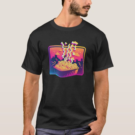 Mac And Cheese Synthwave 80s Retrowave Aesthetic Tシャツ (正面)