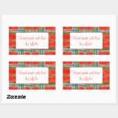 MAC BAIN タルタン柄長方形「手作り」ステッカー 長方形シール (シート)