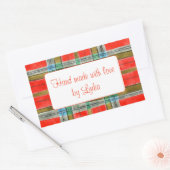 MAC BAIN タルタン柄長方形「手作り」ステッカー 長方形シール (封筒)