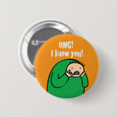 Mac OMG! ボタン(オレンジ) 缶バッジ (正面&裏面)