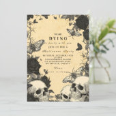 Macabre Gothic Skull and Moth Halloween Soirée 招待状 (スタンド正面)