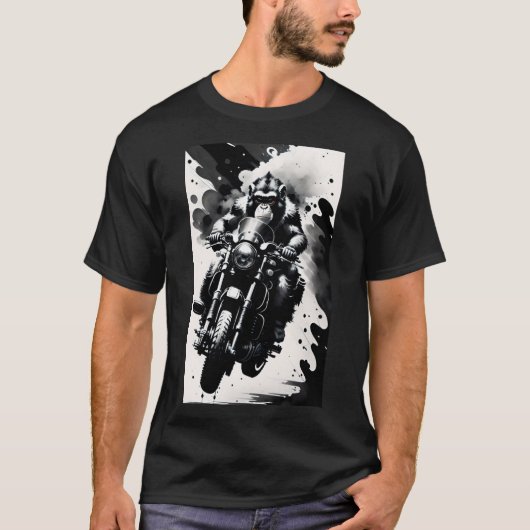 Macaco pilotando moto  tシャツ (正面)