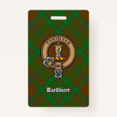MacAlister of Glenbarr Crest over狩りタータンチェック バッジ (正面)