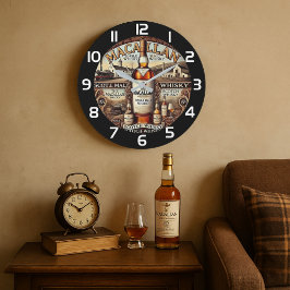 Macallan Highland Single Malt Whiskey inspired ラージ壁時計