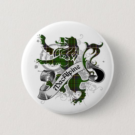 MacAlpineのタータンチェックのライオン 缶バッジ (正面)