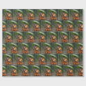 Macaque Monkey with a Stuffed Orangutan ラッピングペーパー (フラット)