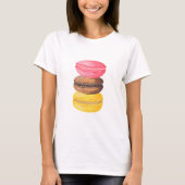 Macaronのイラストレーションの菓子の水彩画のMacaroons Tシャツ (正面)