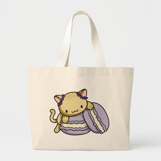 Macaronの子猫 ラージトートバッグ (正面)