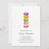 Macaronの紙吹雪のブライダルシャワーの招待 招待状 (正面)