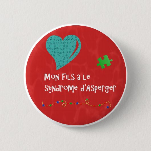 Macaron月曜日のfils le syndromeのd'Asperger 缶バッジ (正面)