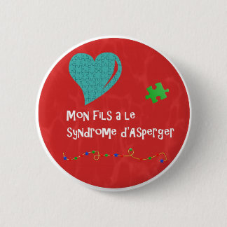 Macaron月曜日のfils le syndromeのd'Asperger 缶バッジ