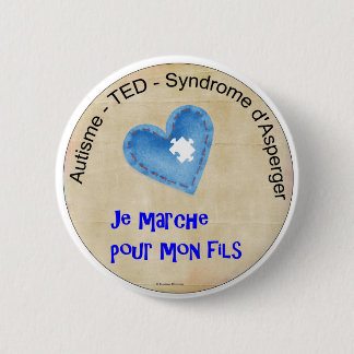 Macaron Je marche pour mon fils 缶バッジ