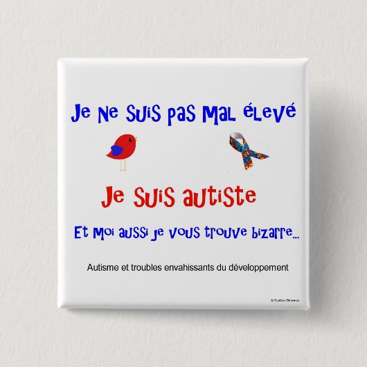 Macaron - Je neのsuisの先MALのélevéのcarré 缶バッジ (正面)