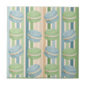 Macaron Light Blue and Soft Olive Green タイル (正面)